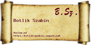 Botlik Szabin névjegykártya